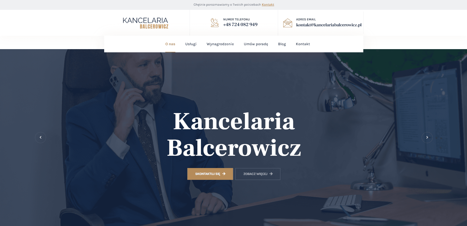 Strona internetowa kancelariabalcerowicz.pl - realizacja Expressite